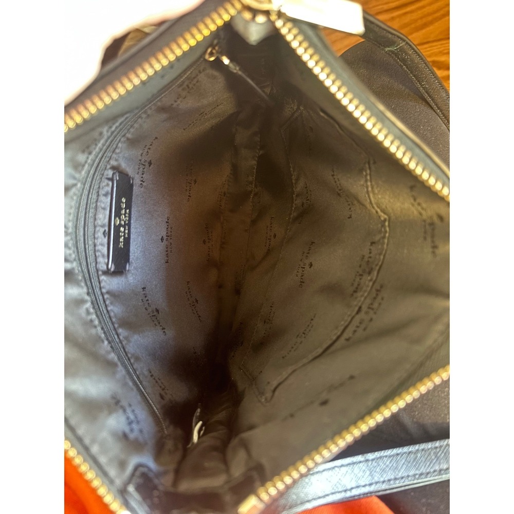 KATE SPADE New York‎ Black Leather Crossbody Bag Saffiano Sadie Gold Thin Purse - Picture 14 of 15